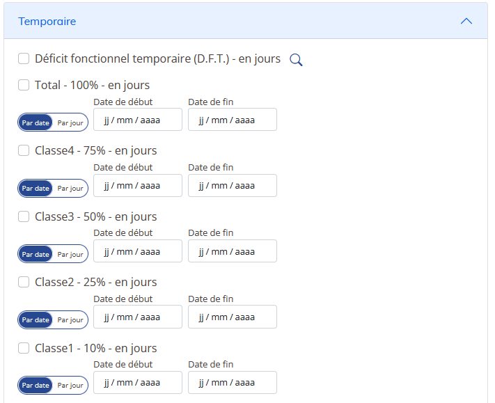 DFT logiciel dommage corporel