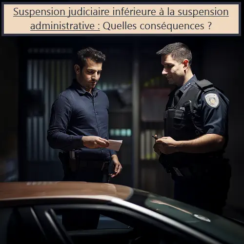 Suspension judiciaire inférieure suspension administrative